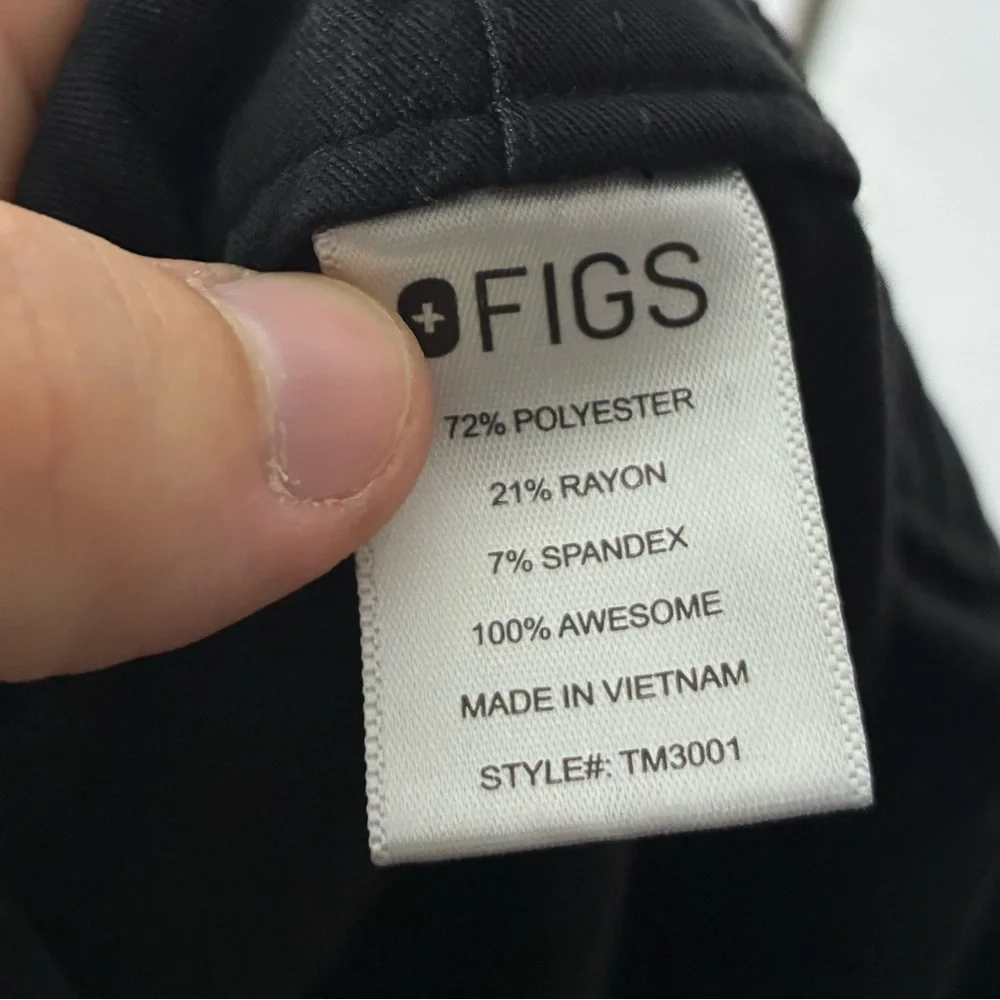 Figs Cairo Cargo Scrub Pants Men's Zipper Fly Button Closure 9 Pockets Black M